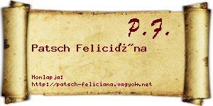 Patsch Feliciána névjegykártya
